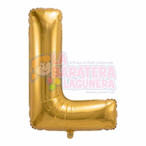 Globo metalico letra "L" dorado tamaño 16"