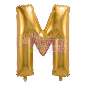 Globo metalico letra "M" dorado tamaño 16"
