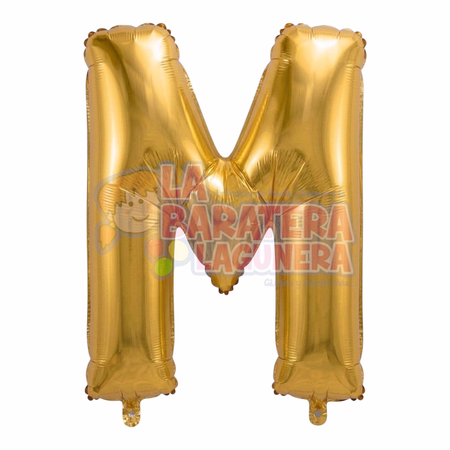 Globo metalico letra "M" dorado tamaño 16"