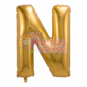 Globo metalico letra "N" dorado tamaño 16"
