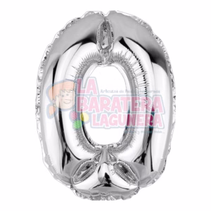 Globo metalico letra "O" plata tamaño 16"