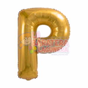 Globo metalico letra "P" dorado tamaño 16"