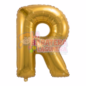 Globo metalico letra "R" dorado tamaño 16"
