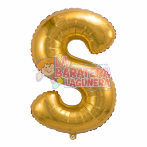 Globo metalico letra "S" dorado tamaño 16"