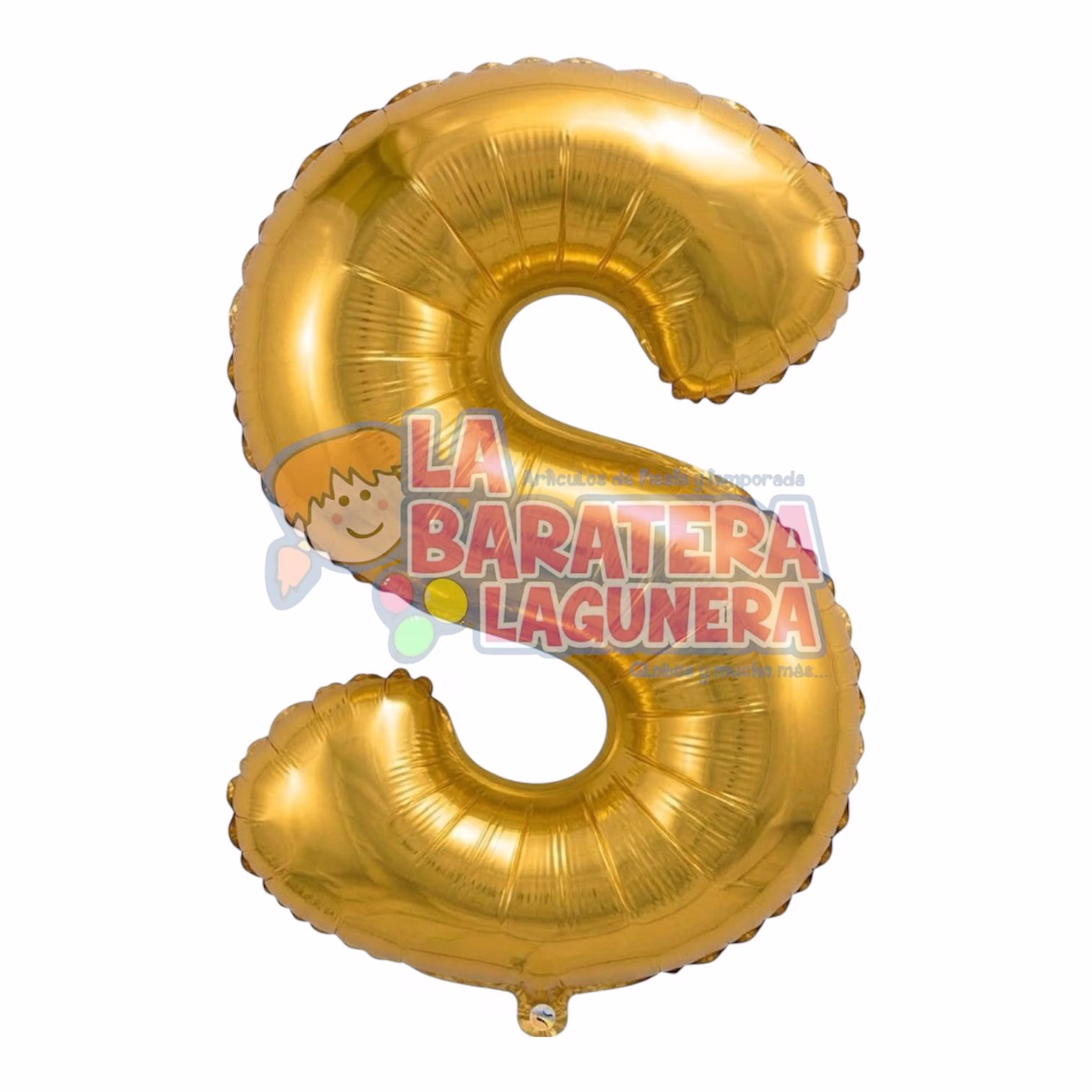 Globo metalico letra "S" dorado tamaño 16"