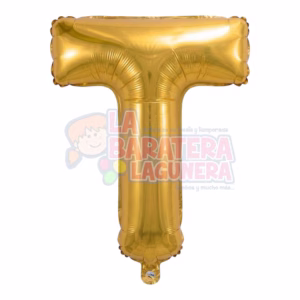 Globo metalico letra "T" dorado tamaño 16"