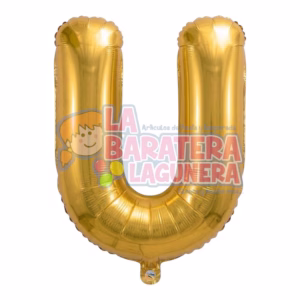 Globo metalico letra "U" dorado tamaño 16"