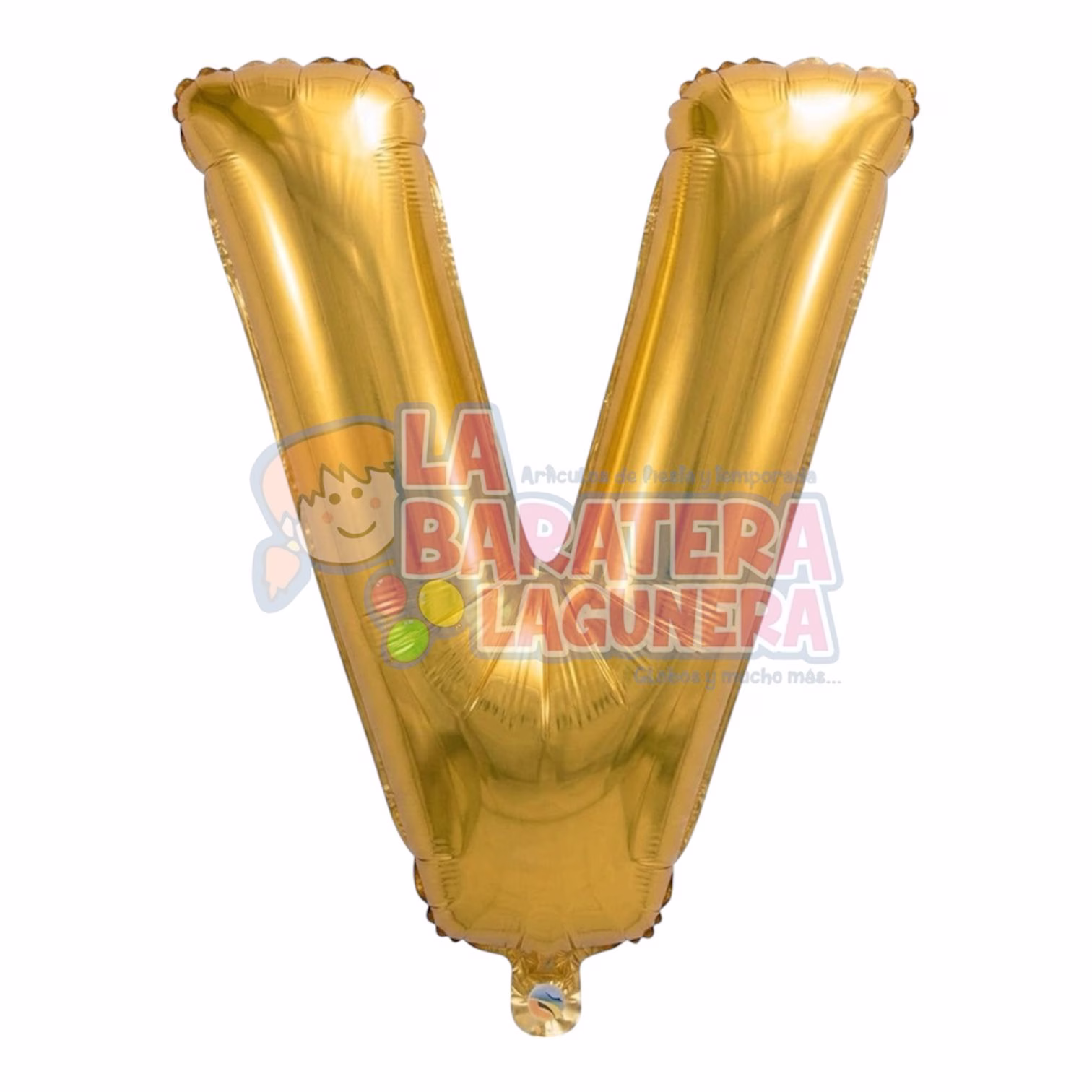 Globo metalico letra "V" dorado tamaño 16"