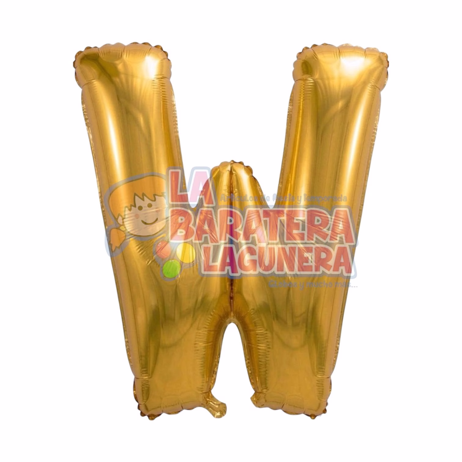 Globo metalico letra "W" dorado tamaño 16"