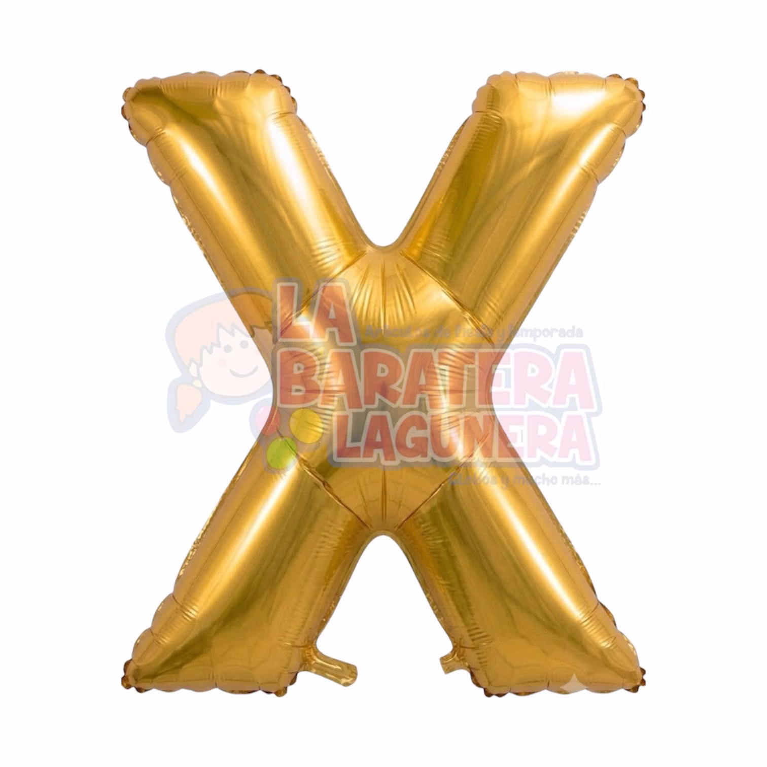 Globo metalico letra "X" dorado tamaño 16"