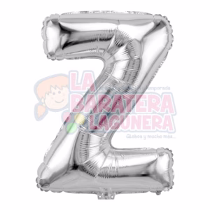 Globo metalico letra "Z" plata tamaño 16"