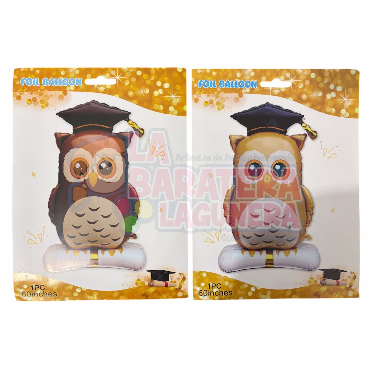 Globo de búho de graduación con base