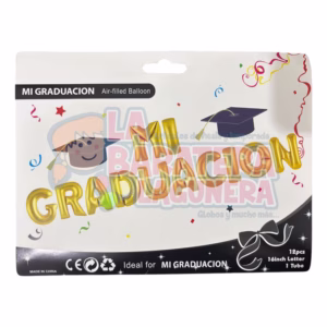 Letras de globo "Mi graduación"