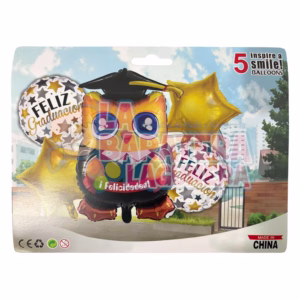 Set de 5 globos búho de graduación