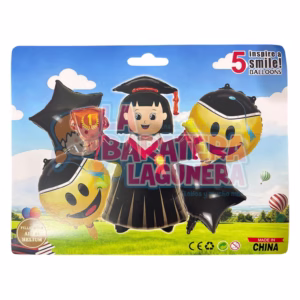 Set de 5 globos de niña graduada