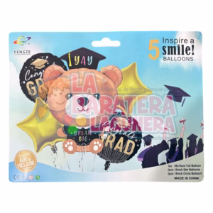 Set de 5 globos oso de graduación